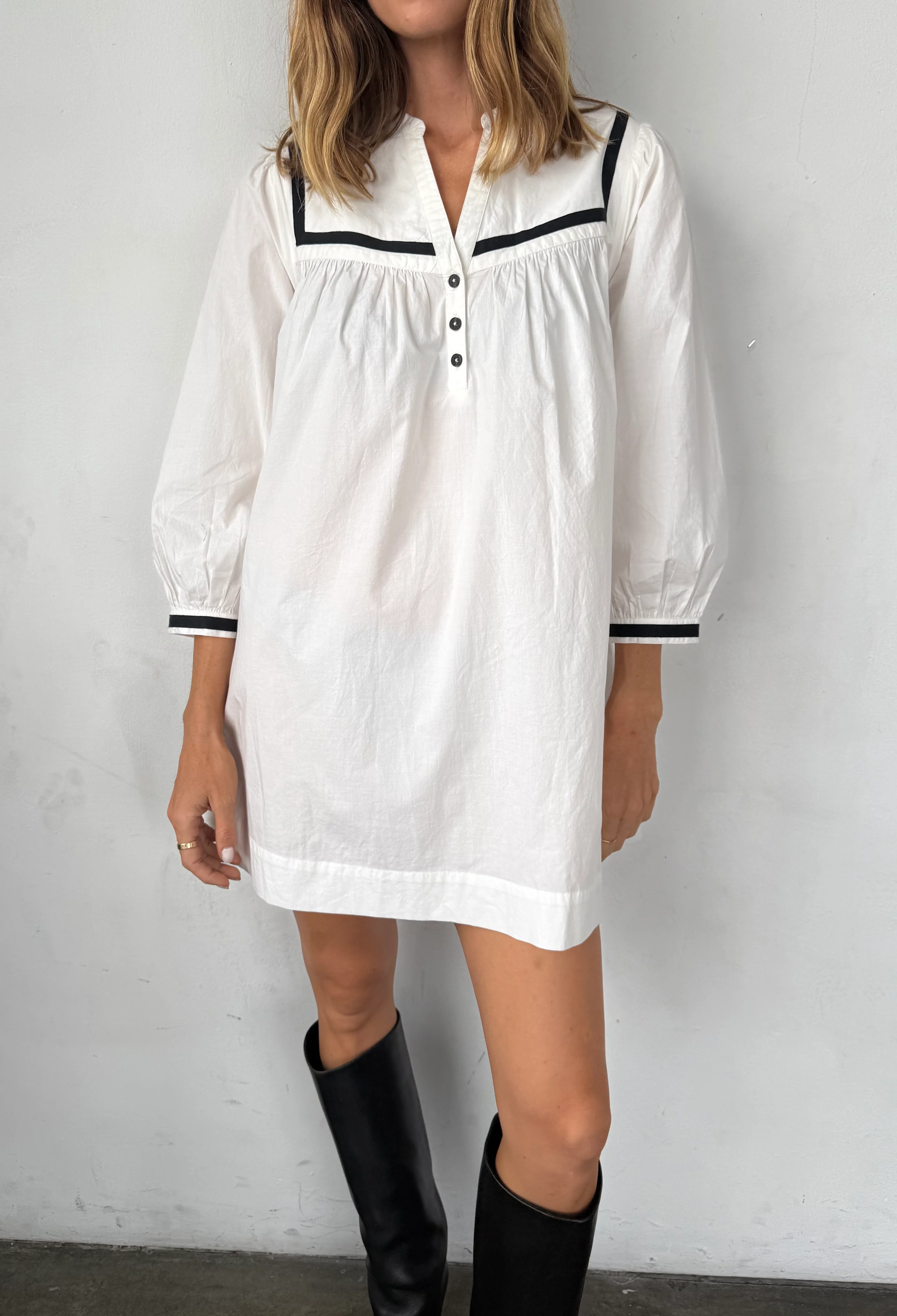 Helena Dress White Cotton Poplin - Image 3