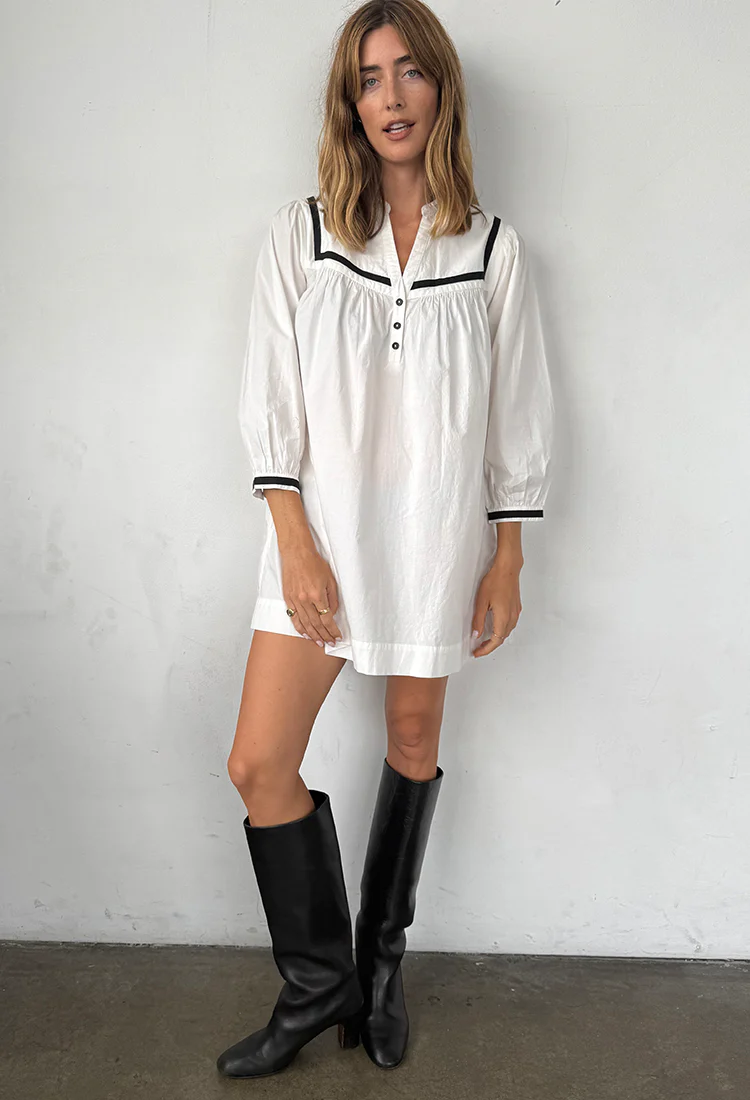 Helena Dress White Cotton Poplin - Image 4