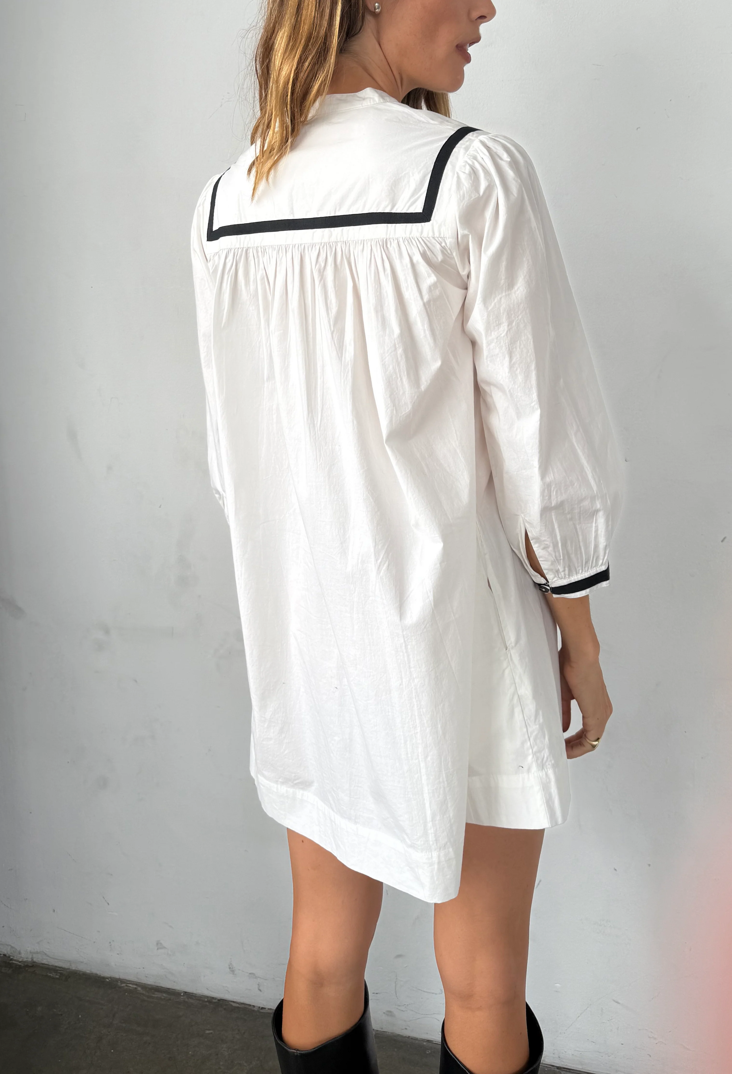 Helena Dress White Cotton Poplin - Image 5