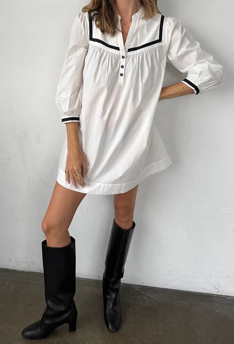 Helena Dress White Cotton Poplin - Image 6