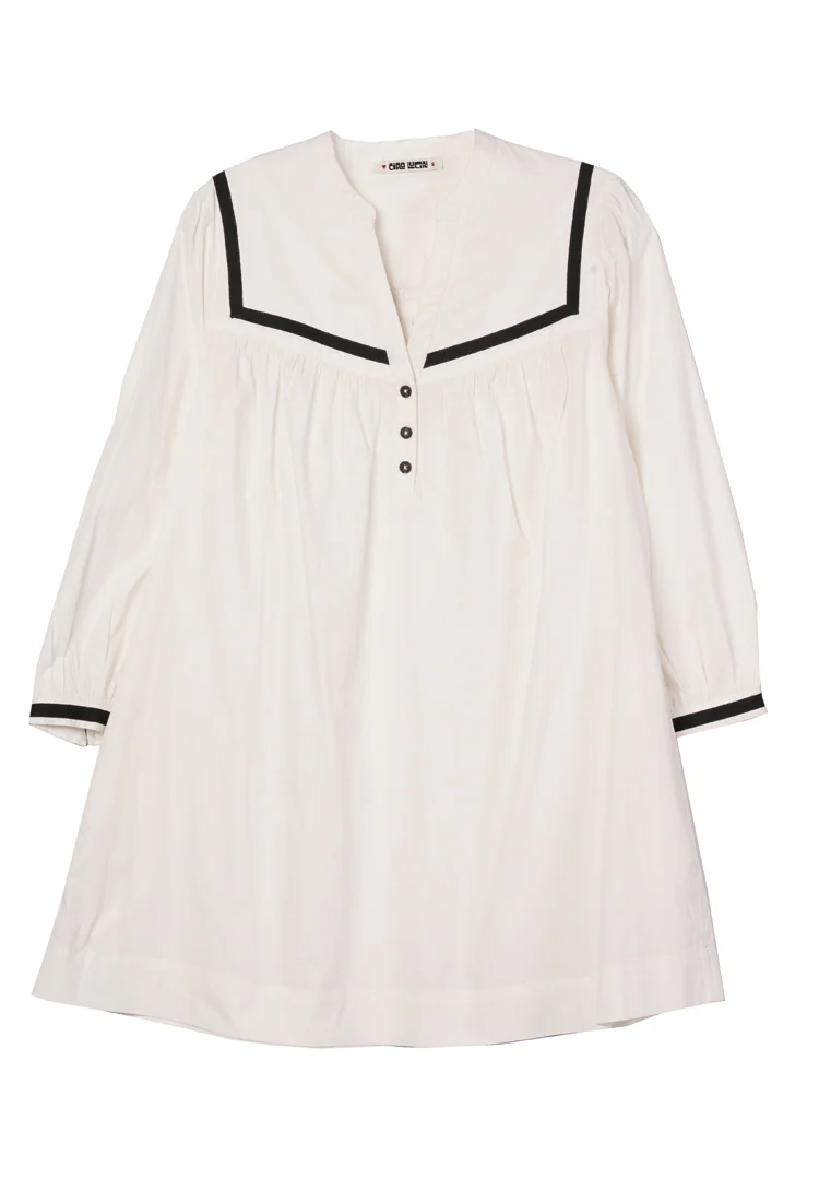 Helena Dress White Cotton Poplin - Image 8