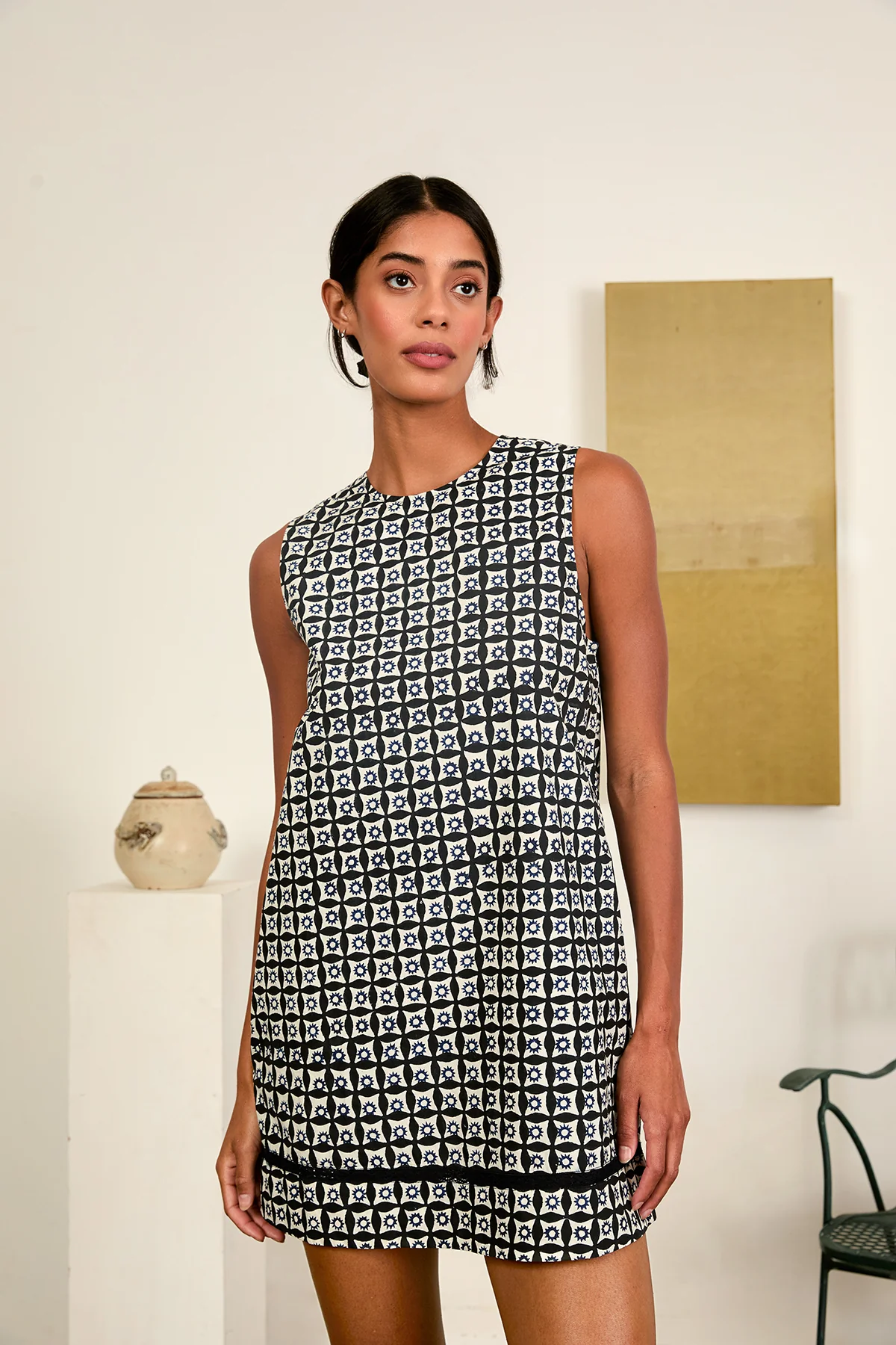 Indus Solar Print Cotton Poplin Mini Dress - Image 5