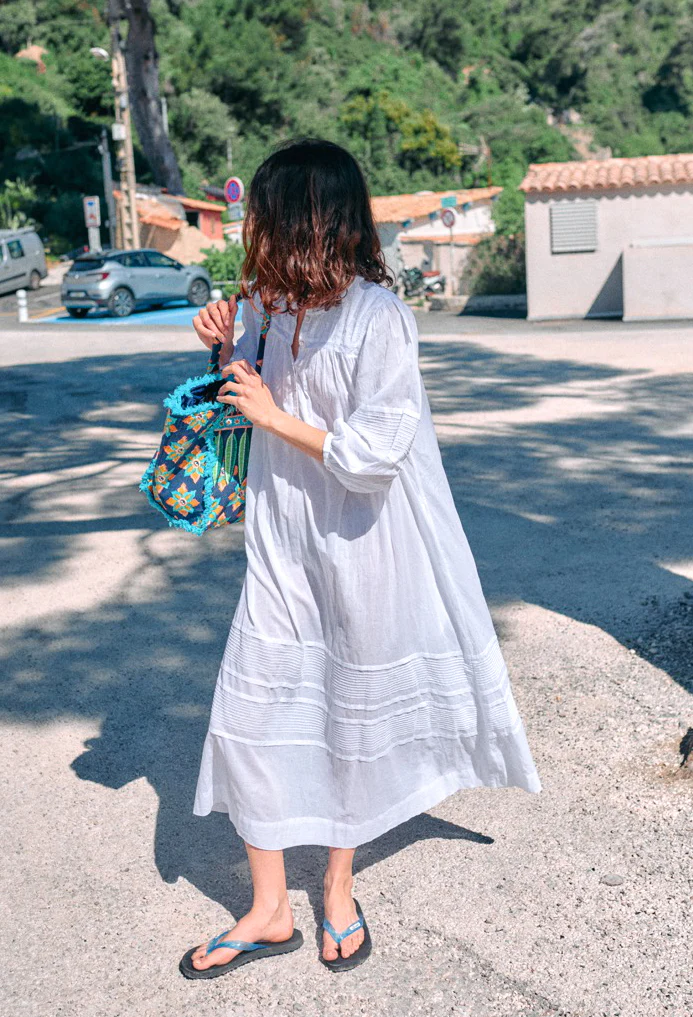 Ingrid White Cotton Voile Dress - Image 5