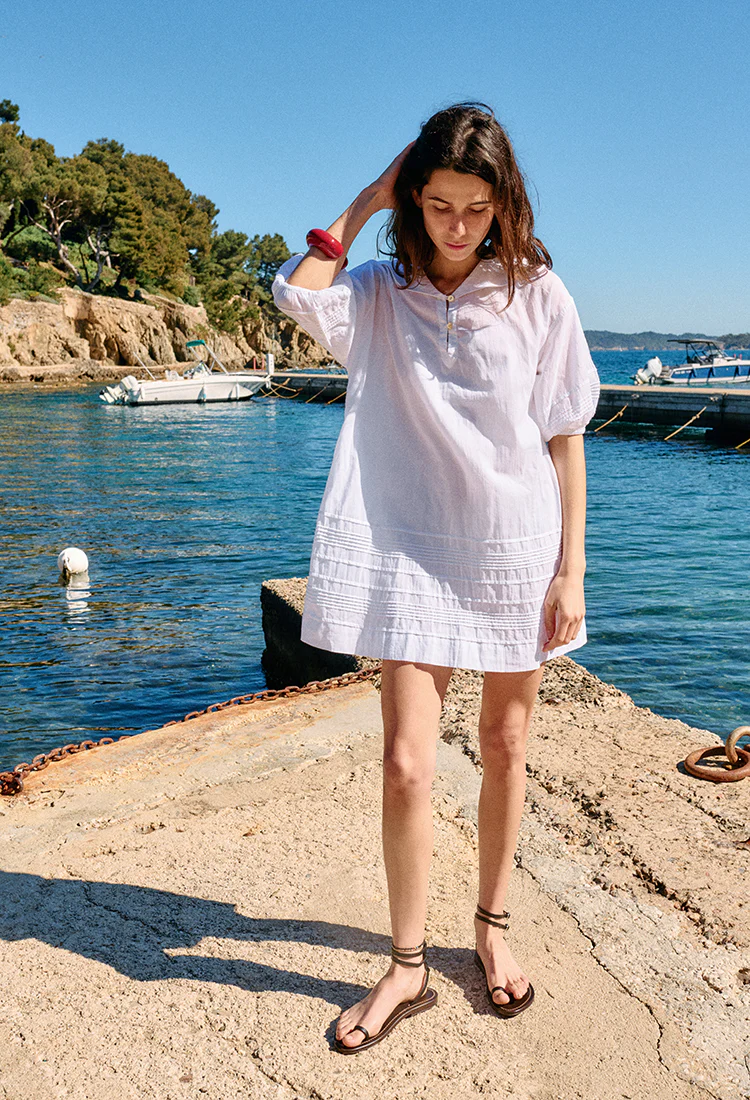 Isobel White Cotton Voile Dress - Image 3