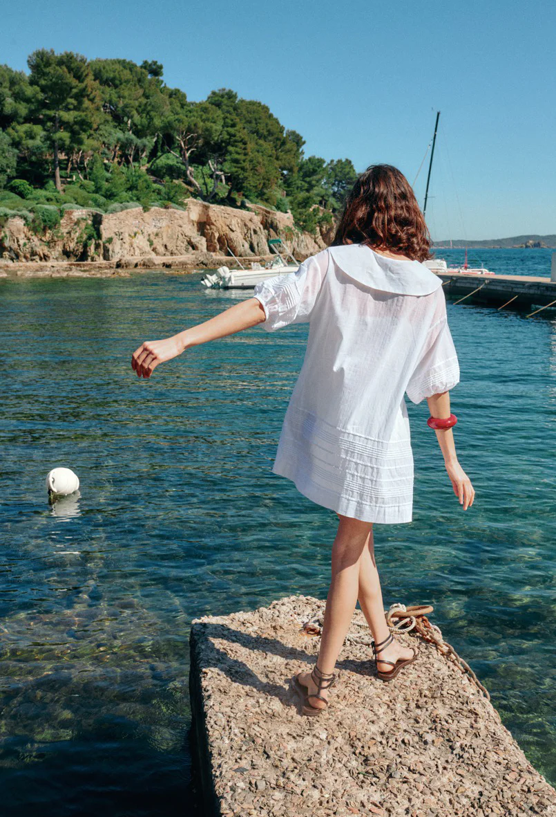 Isobel White Cotton Voile Dress - Image 4