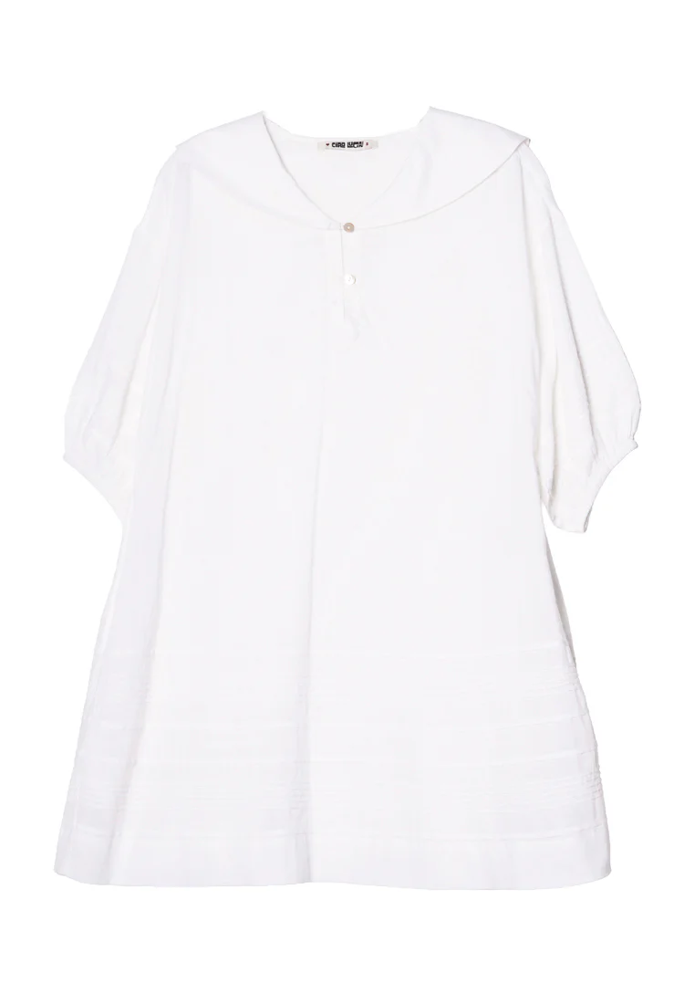 Isobel White Cotton Voile Dress - Image 6