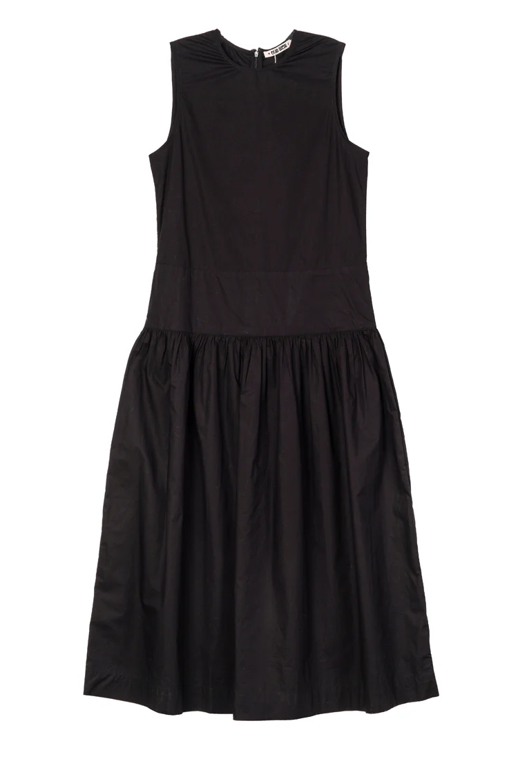 Jenetta Black Cotton Poplin Dress - Image 5