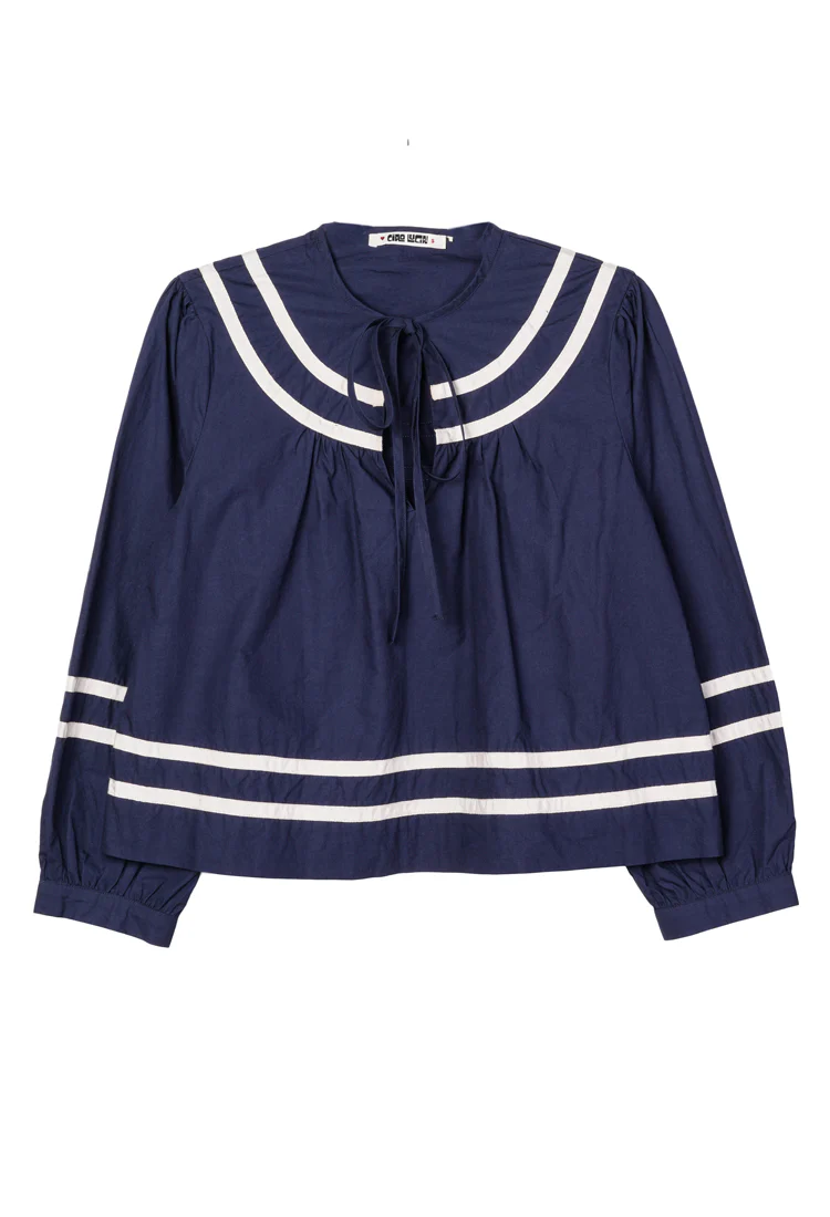 Joa Navy Cotton Top - Image 5