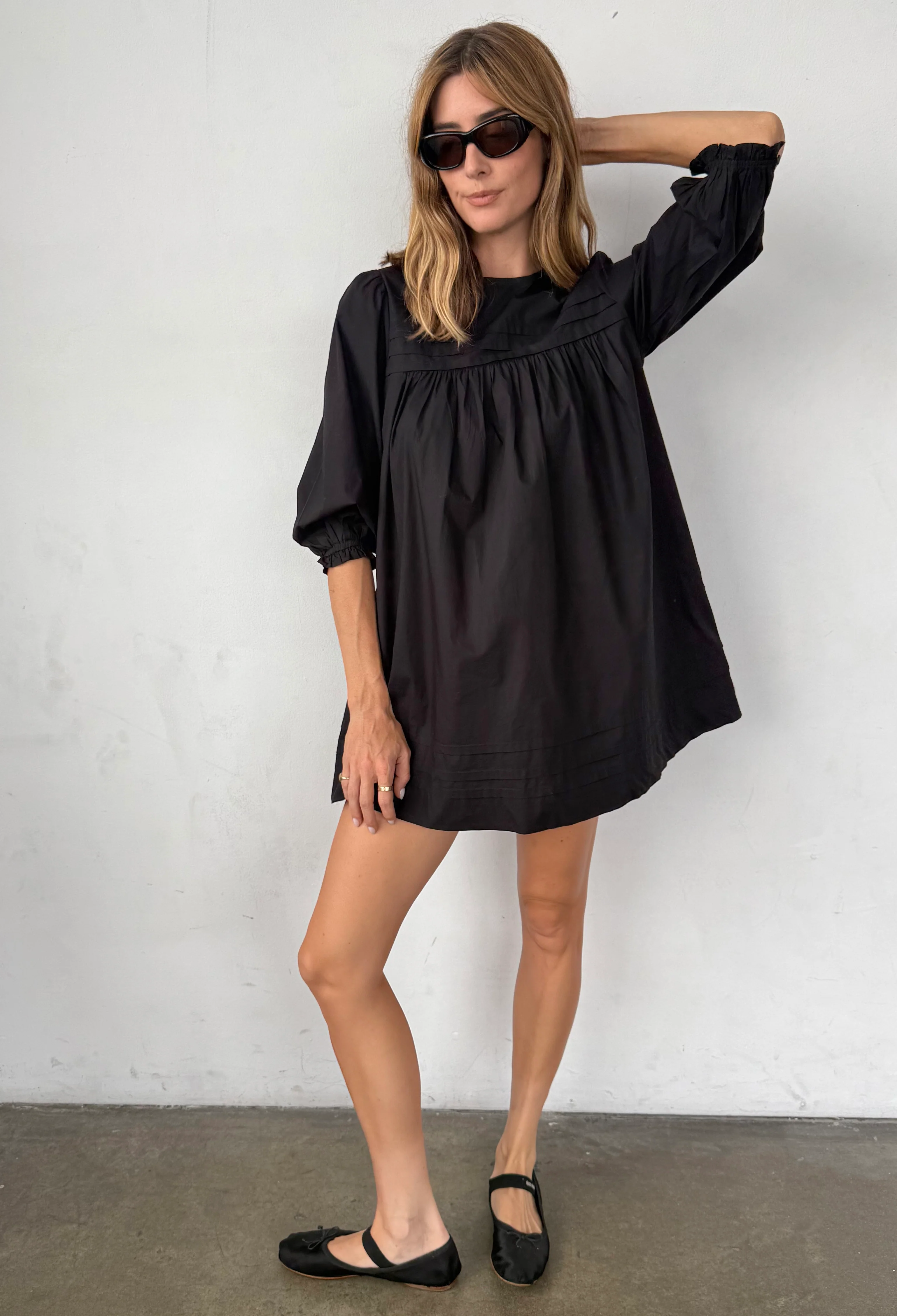 Jolin Black Cotton Dress - Image 3