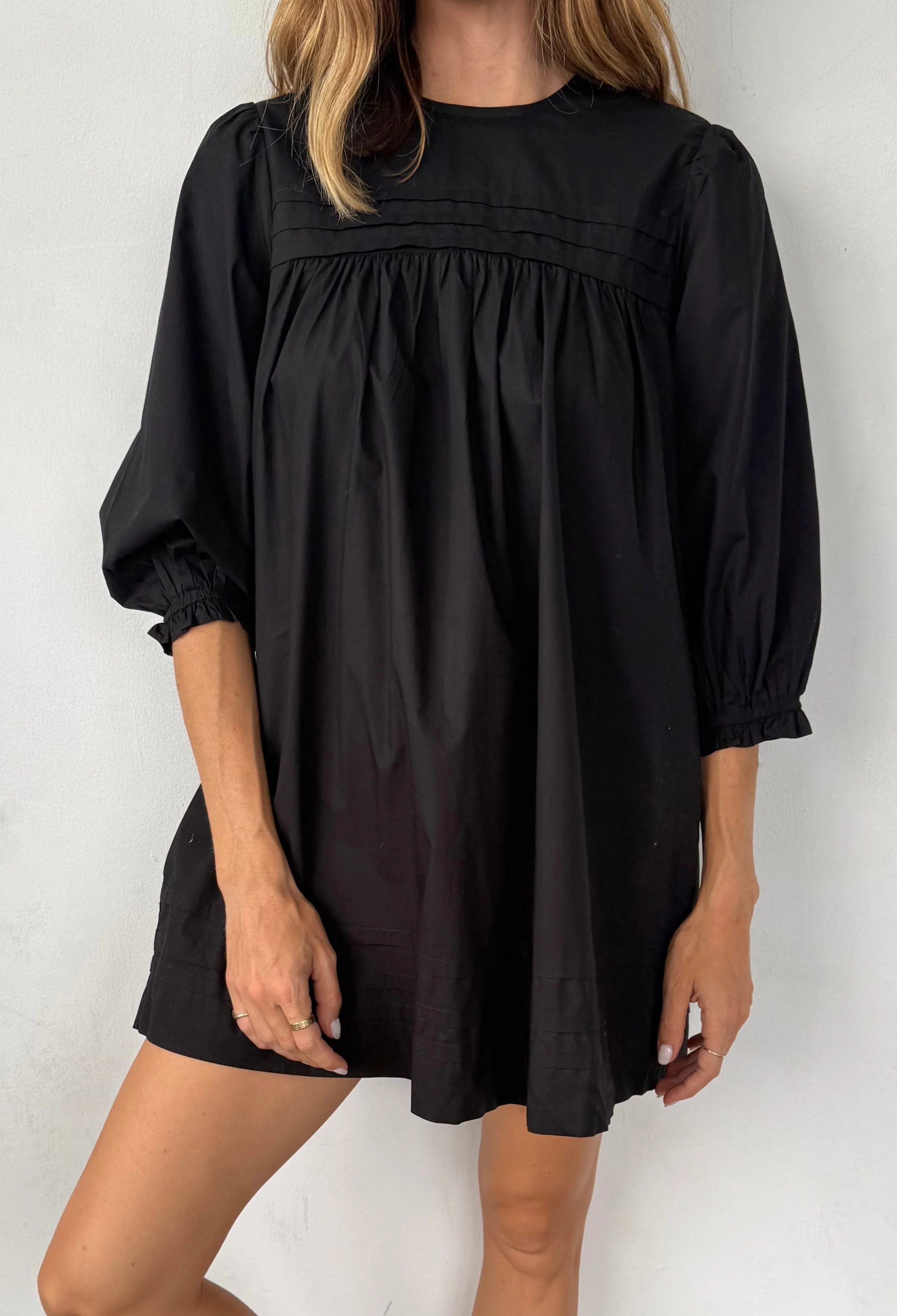 Jolin Black Cotton Dress - Image 4