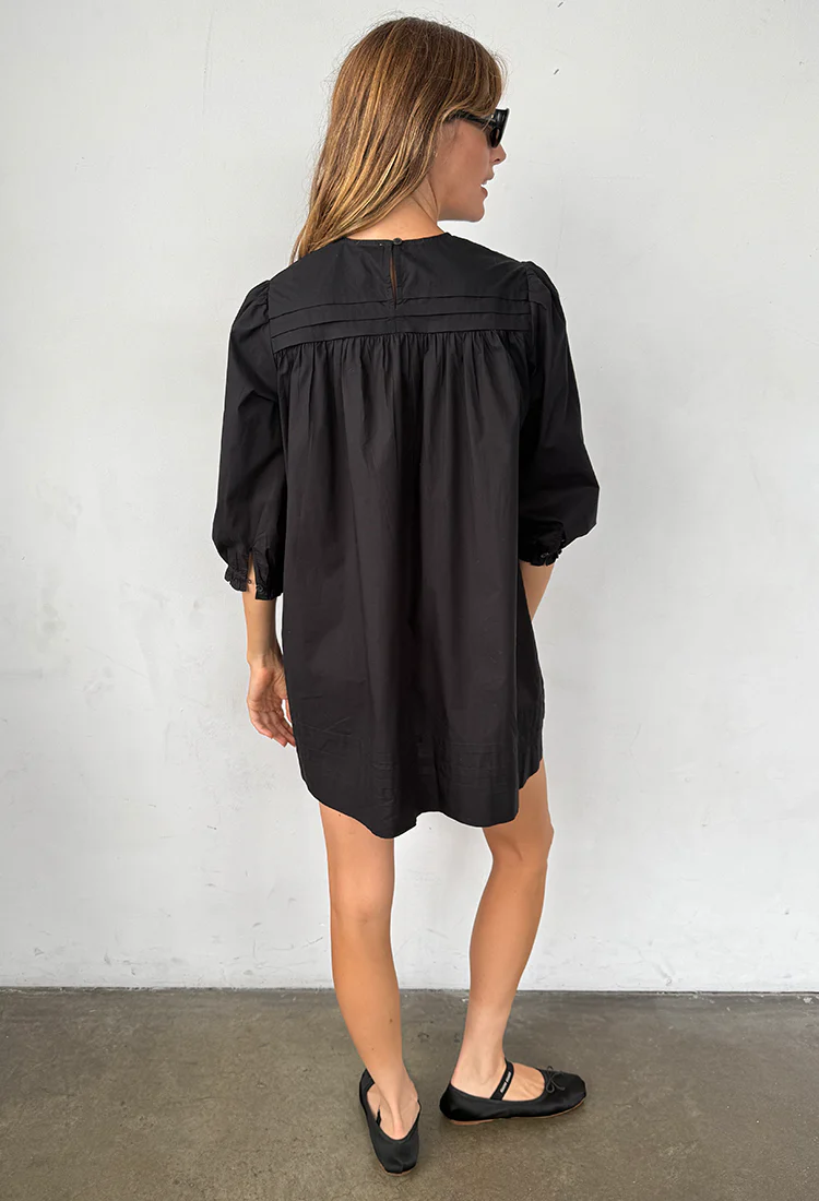 Jolin Black Cotton Dress - Image 8