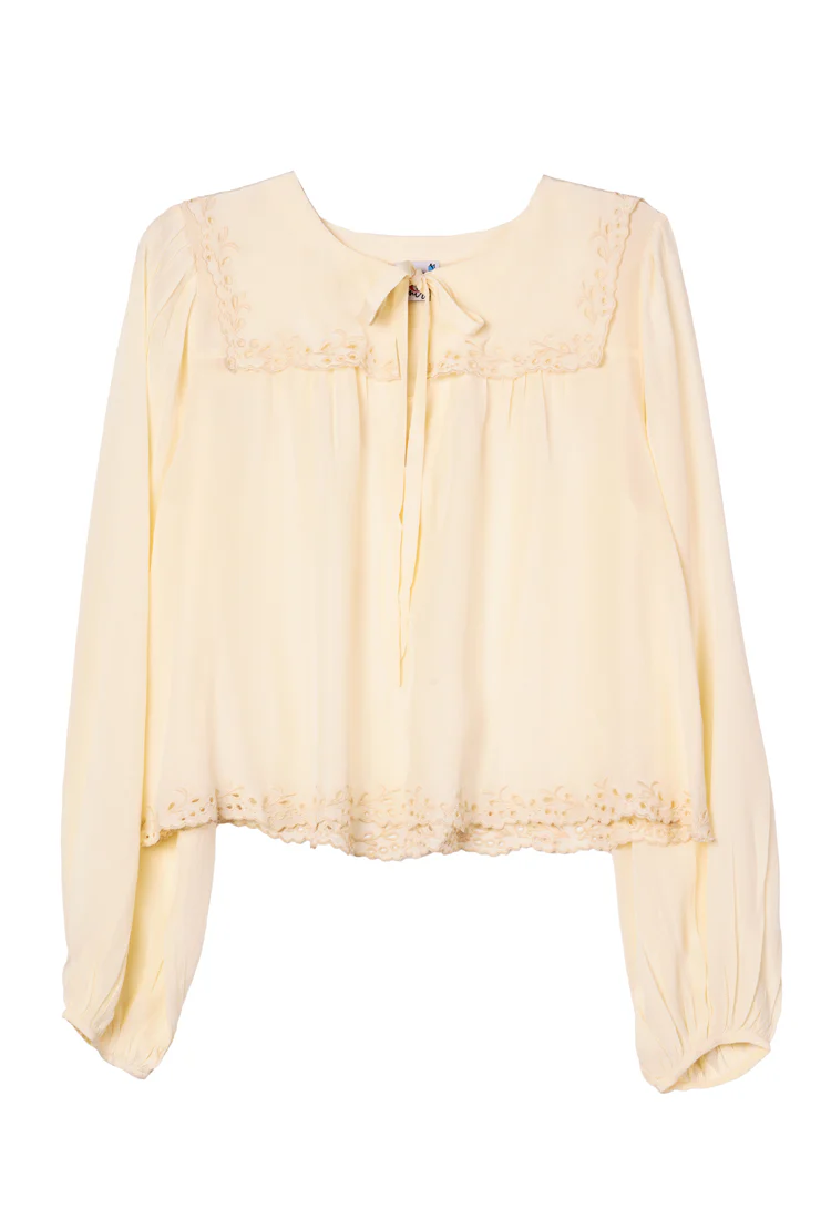Jona Cream Silk Top - Image 3