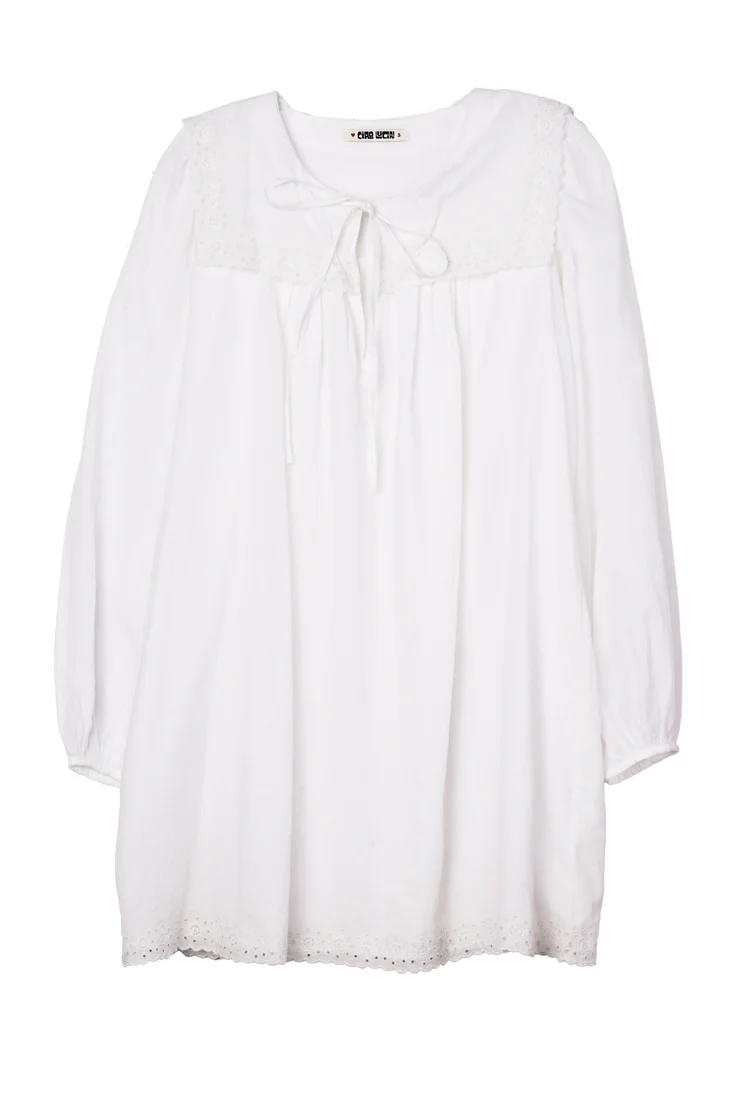 Jonita White Embroidered Cotton Dress - Image 4