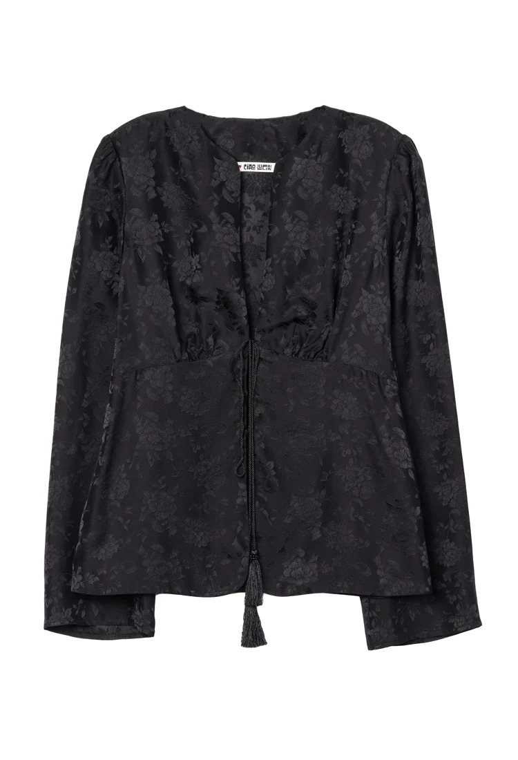 Jorgina Black Jacquard Top - Image 6