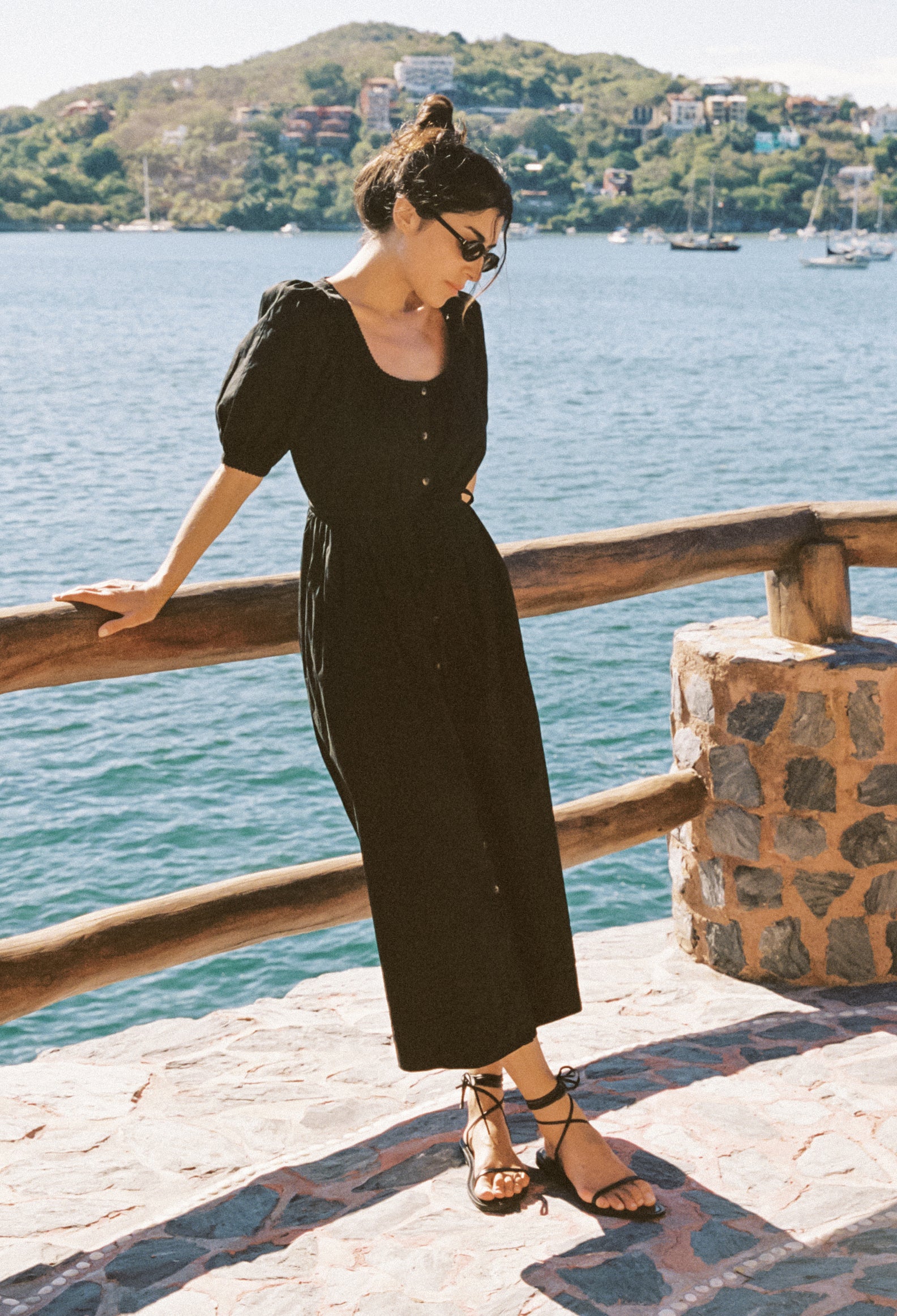 K. Jacques x Ciao Lucia Ankle Tie Black Sandal - Image 3