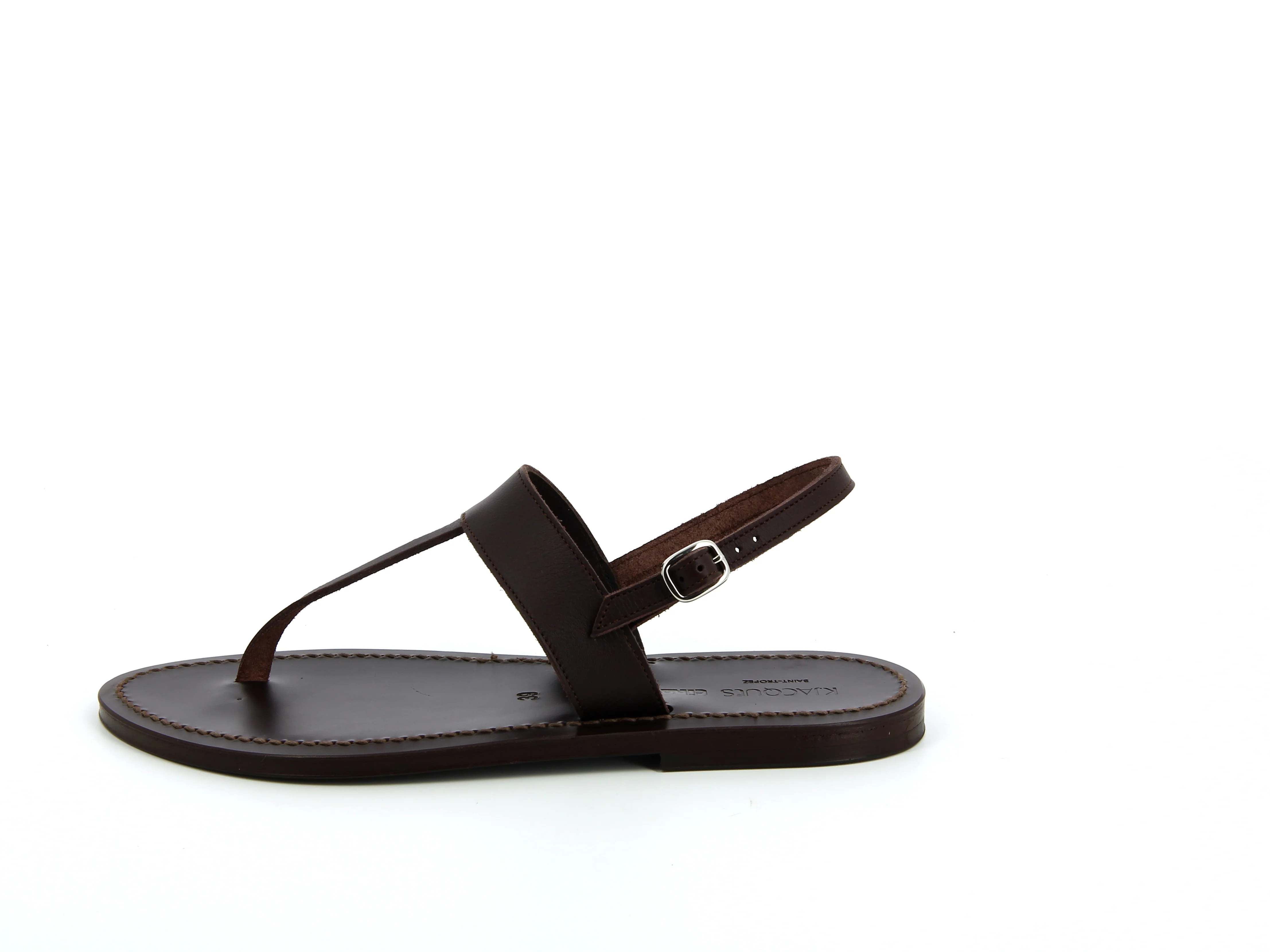 K. Jacques x Ciao Lucia Desma Brown T-Strap Sandal - Image 4