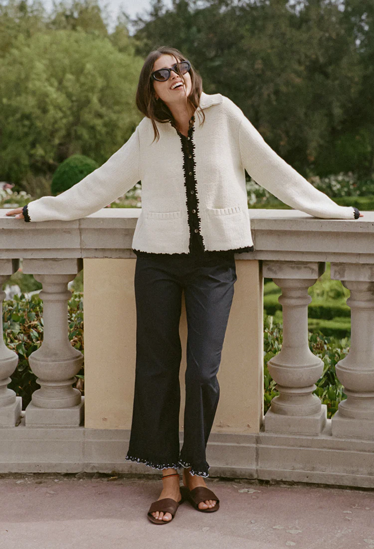 Kaja Black Cotton Voile Pant - Image 3