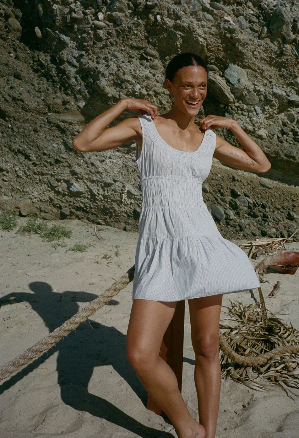 Kala Stripe Cotton Dress - Image 3