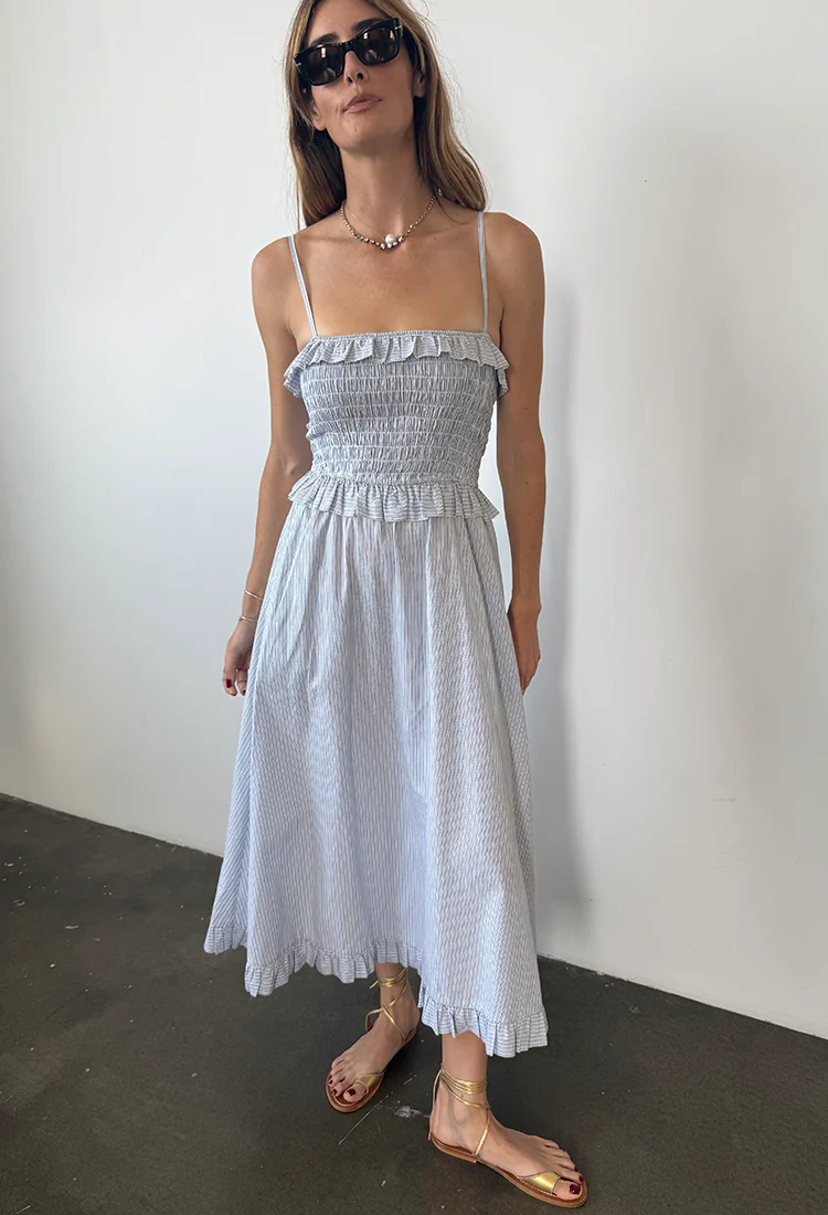 Karine Stripe Cotton Dress - Image 5
