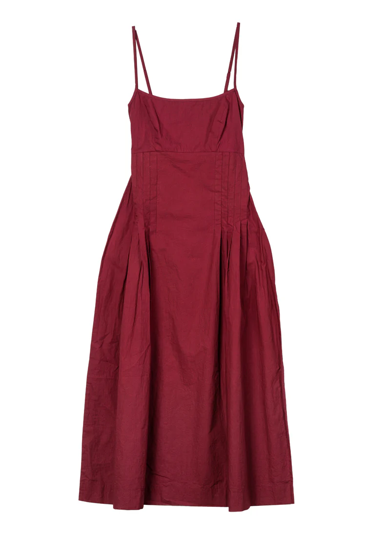Karita Dress Bordeaux Cotton Poplin - Image 4