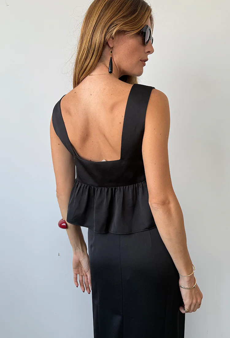 Katarina Black Satin Top - Image 5