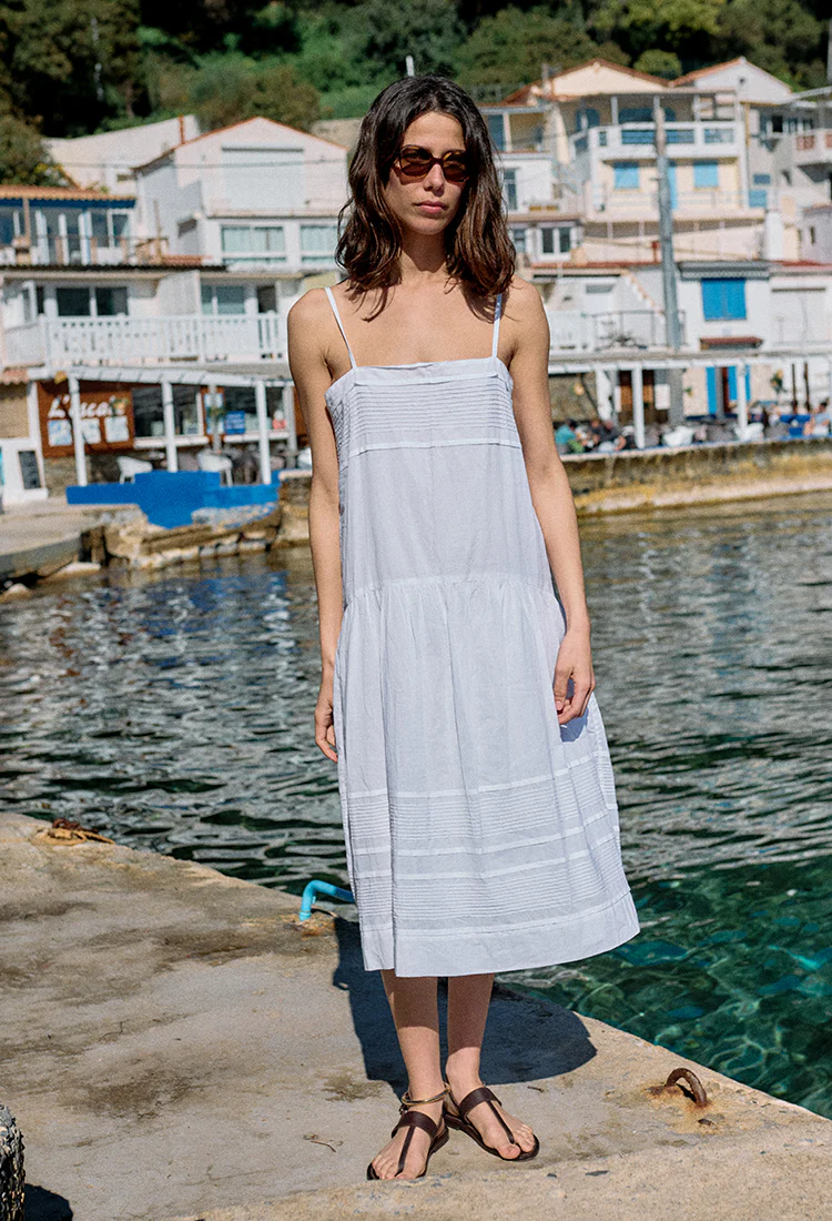 Katy White Cotton Voile Dress - Image 3