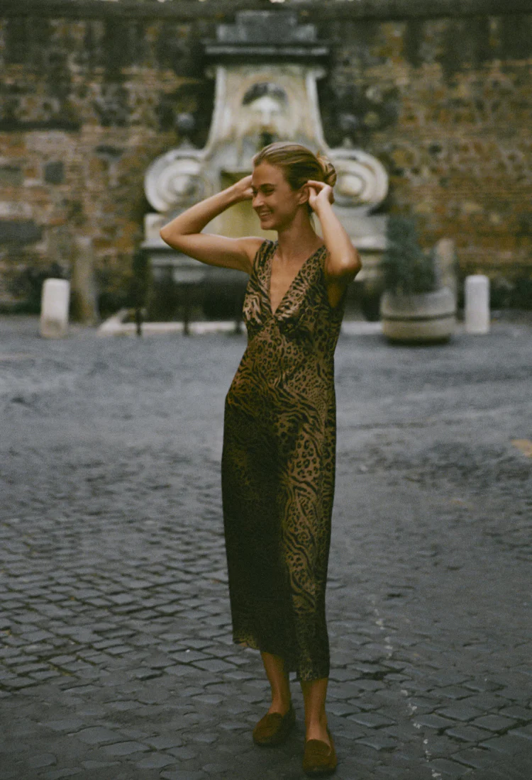 Krista Dress Leopard Print Silk Charmeuse - Image 4