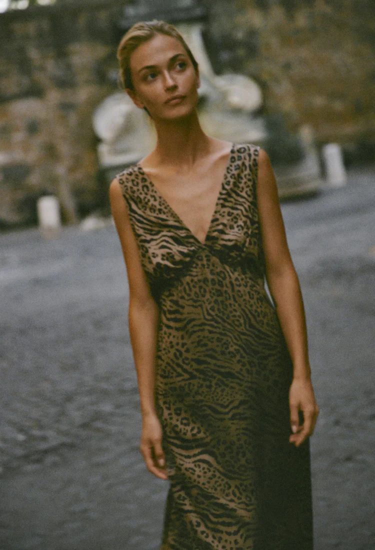 Krista Dress Leopard Print Silk Charmeuse - Image 5
