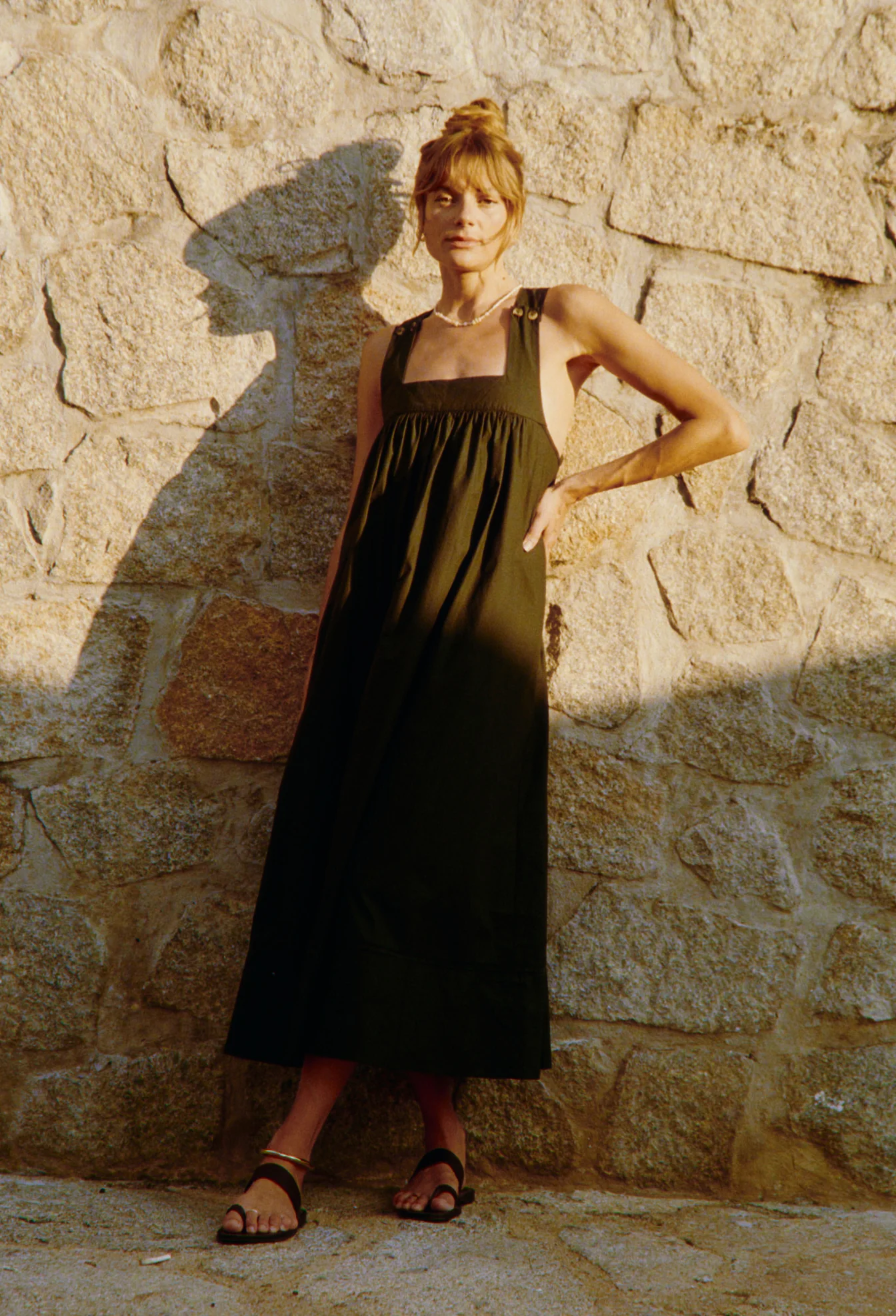 Laura Black Cotton Dress - Image 6