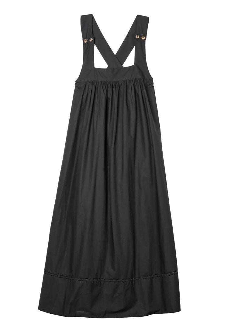 Laura Black Cotton Dress - Image 7