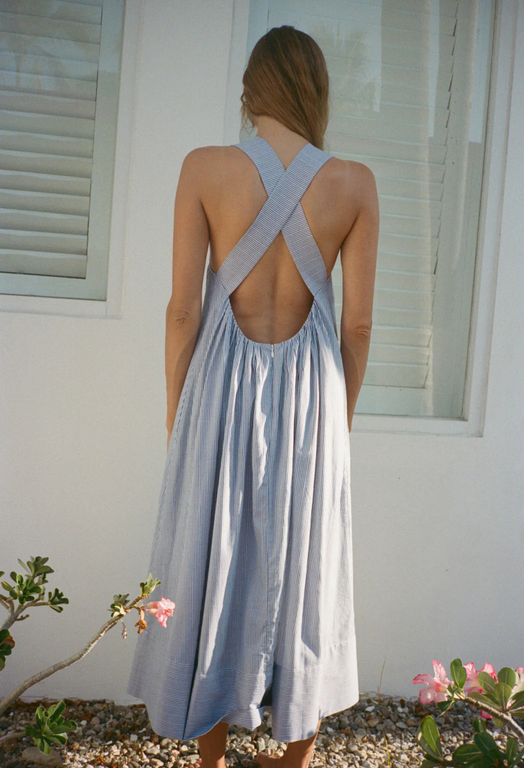 Laura Stripe Cotton Dress - Image 3