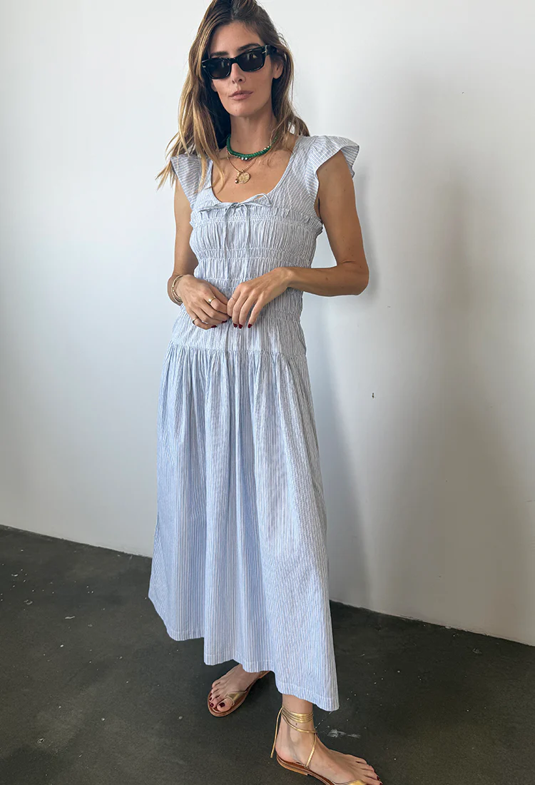 Lauretta Stripe Cotton Dress - Image 7
