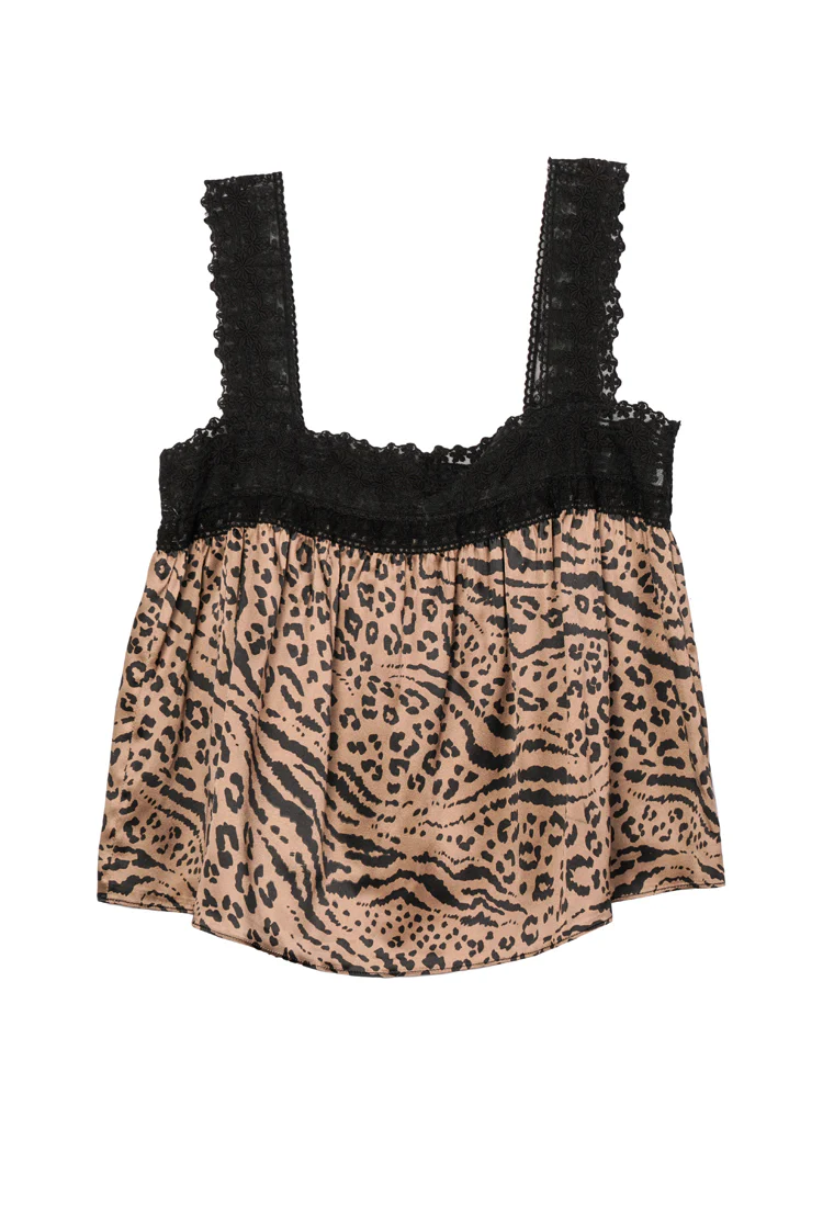 Leah Top Leopard Print Silk Charmeuse - Image 8