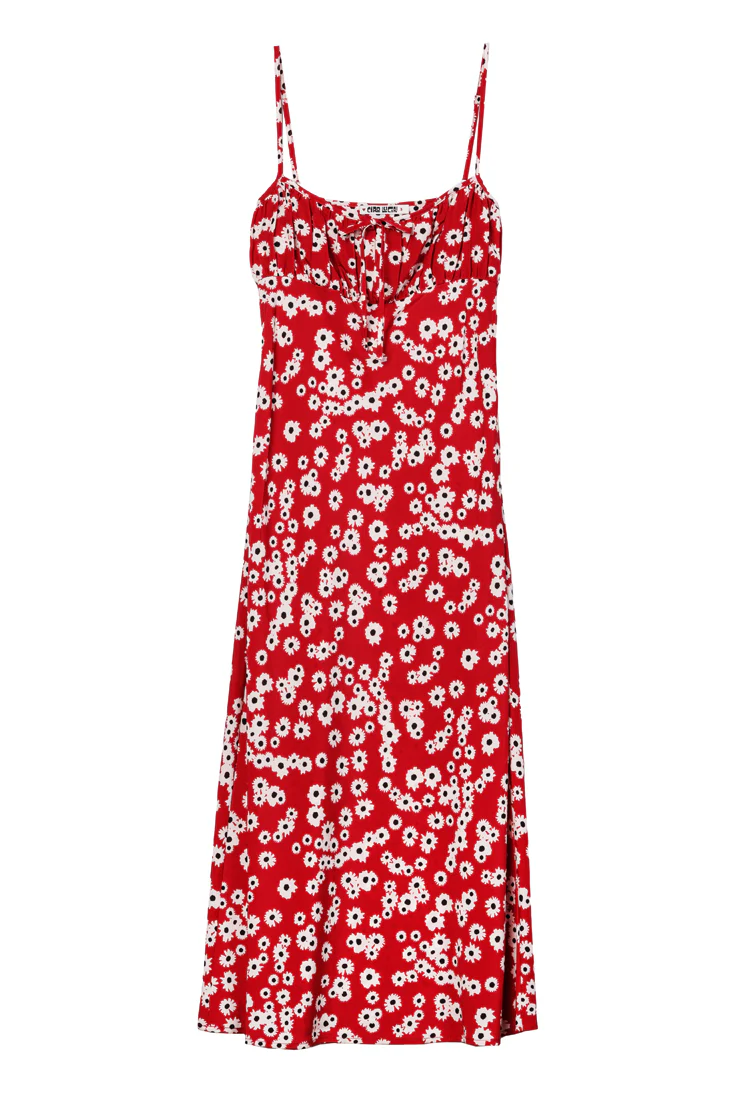 Leo Peony Print Spaghetti Strap Midi Dress - Image 9