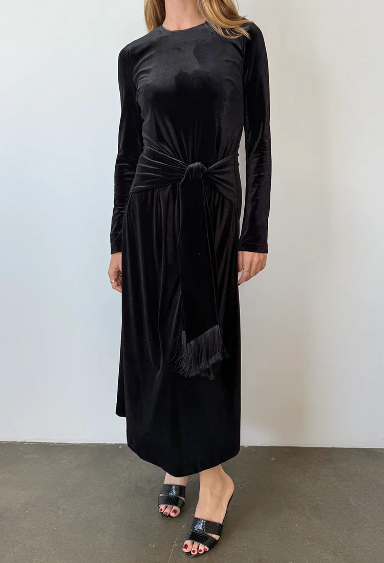 Leona Black Velvet Dress - Image 3