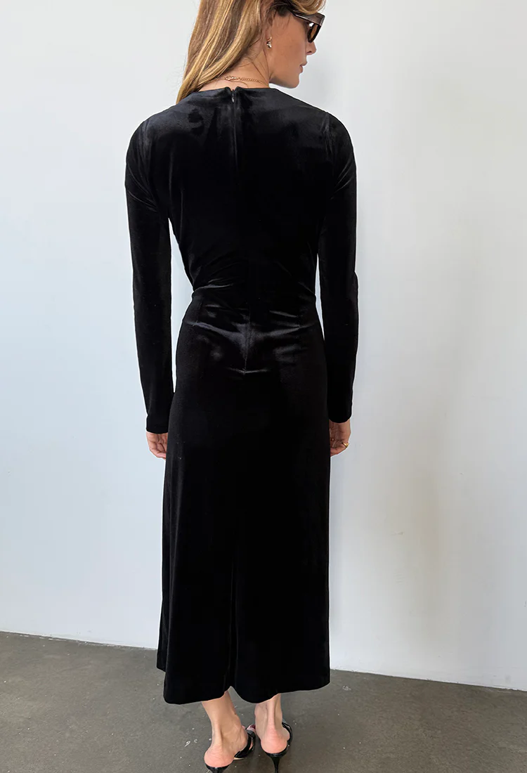 Leona Black Velvet Dress - Image 5