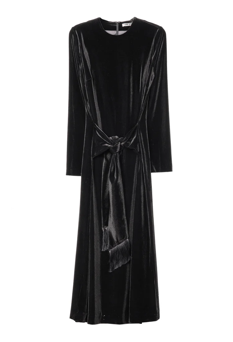 Leona Black Velvet Dress - Image 6