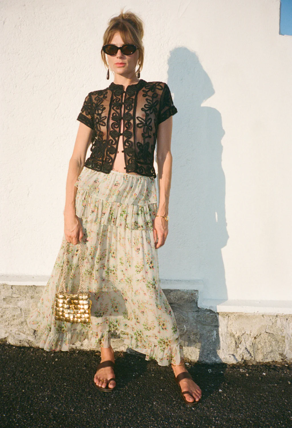 Lerden Jardin Silk Chiffon Skirt