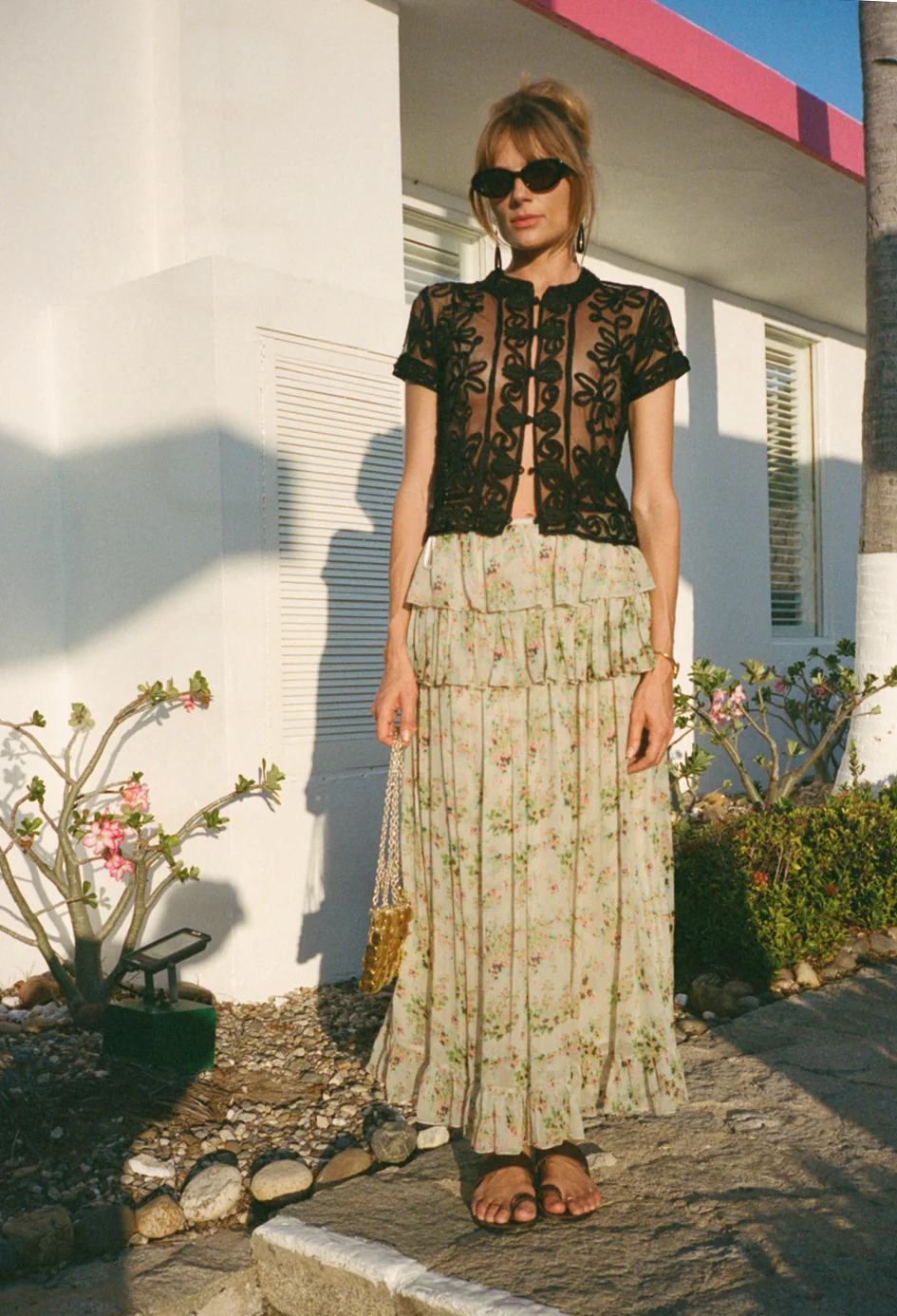 Lerden Jardin Silk Chiffon Skirt - Image 4