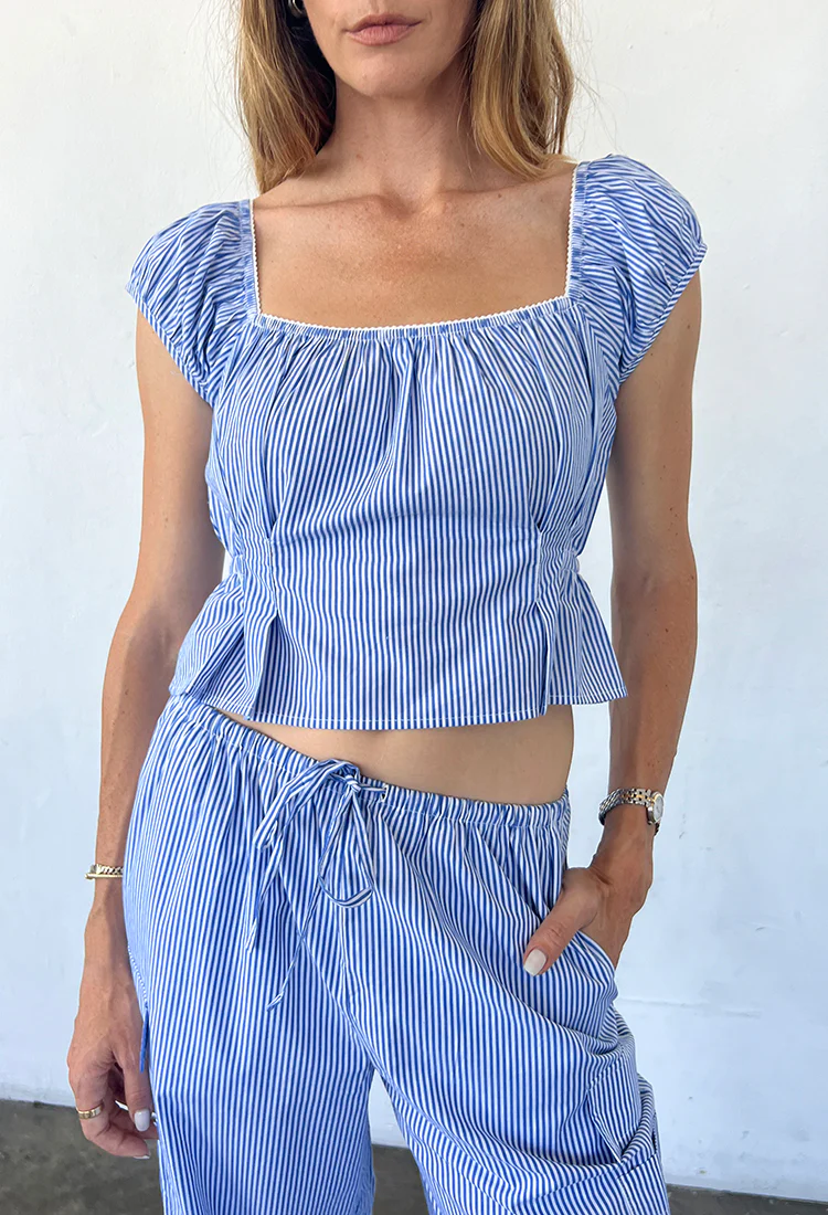 Lille Striped Cotton Poplin Top - Image 5