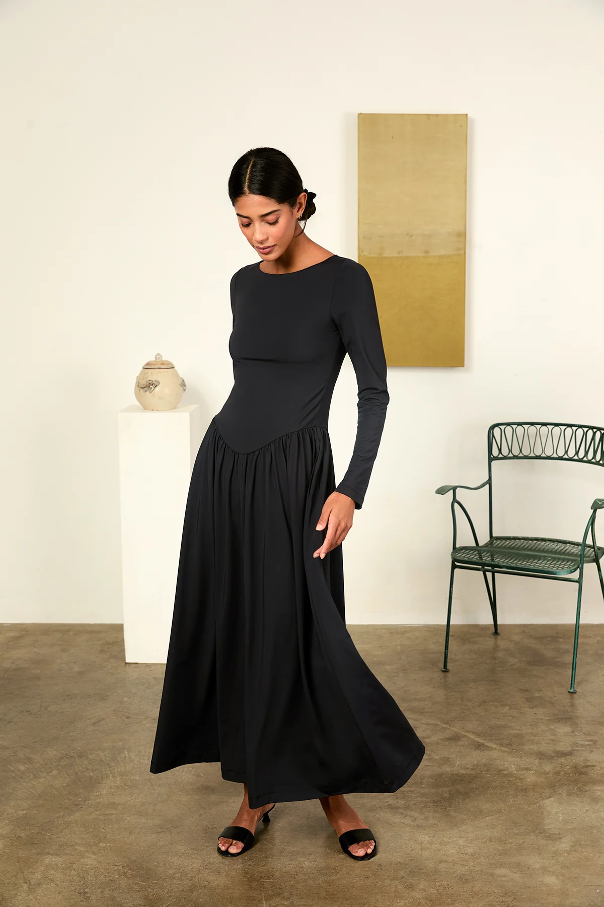 Lisio Black Jersey Dress - Image 4