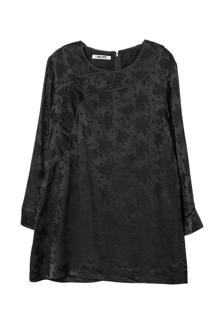 Loa Black Jacquard Dress - Image 6