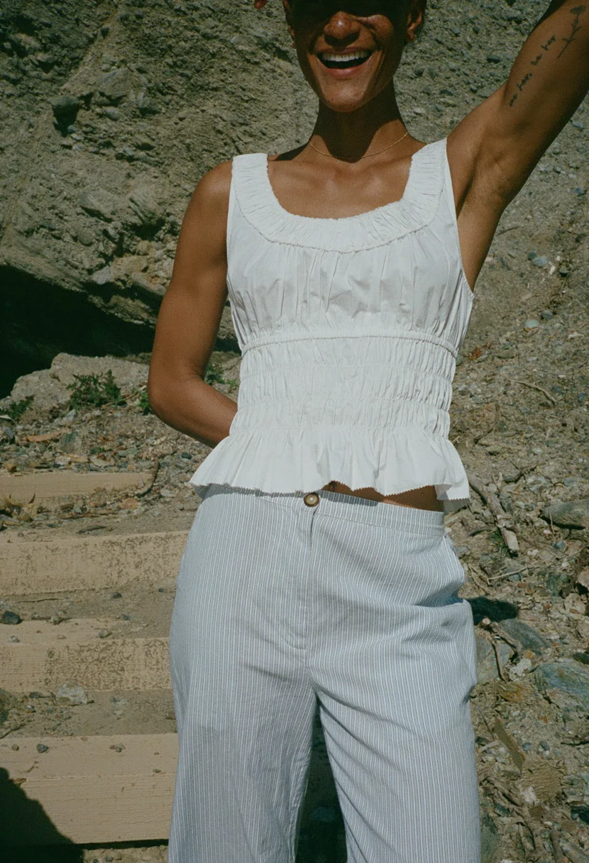 Louisa White Cotton Top - Image 4