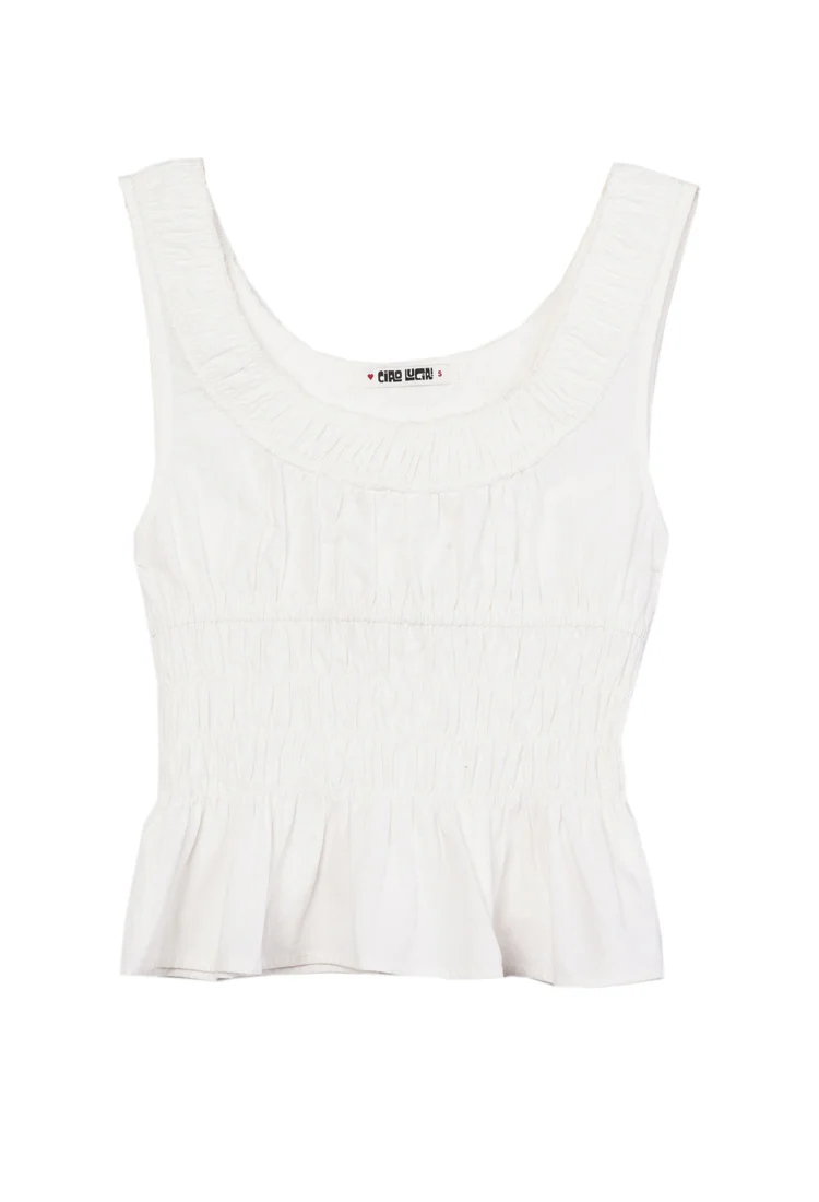 Louisa White Cotton Top - Image 6