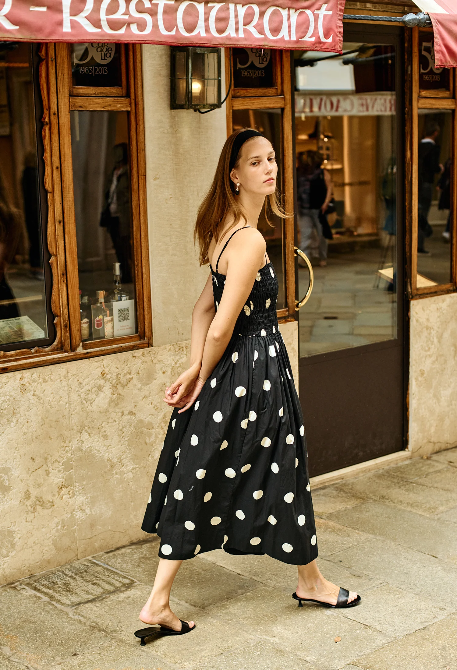 Mael Smocked Polka Dot Midi Dress - Image 4