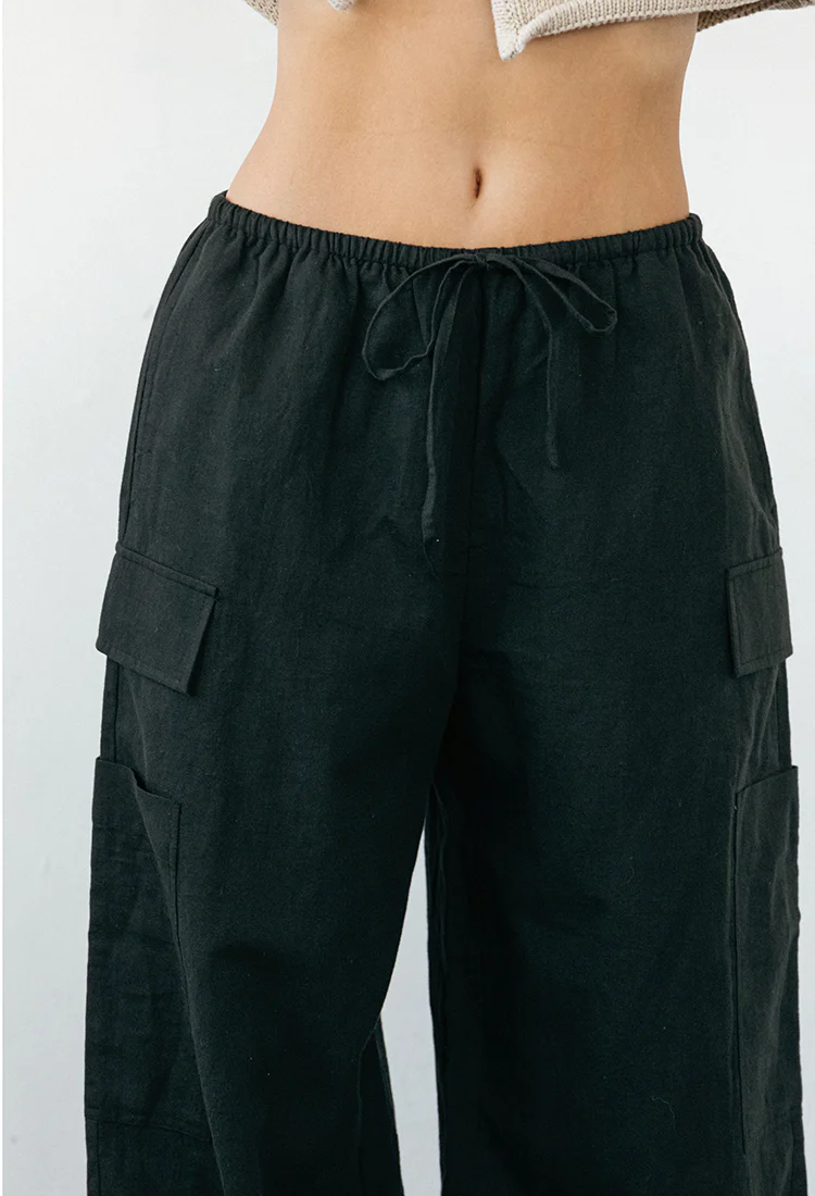 Marceau Black Linen Pant - Image 3