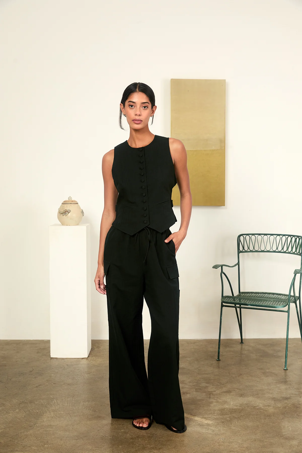 Marceau Black Linen Pant - Image 7