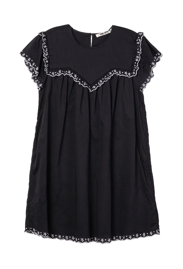 Mari Black Cotton Dress - Image 5