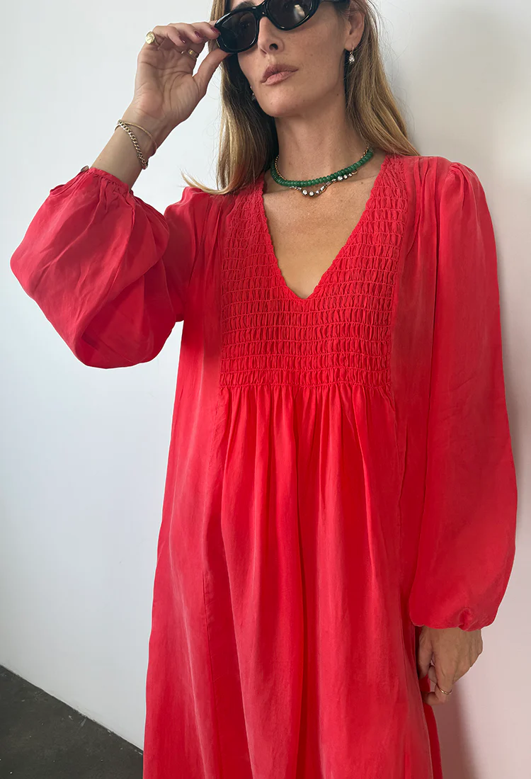 Mira Cherry Cupro Caftan - Image 3