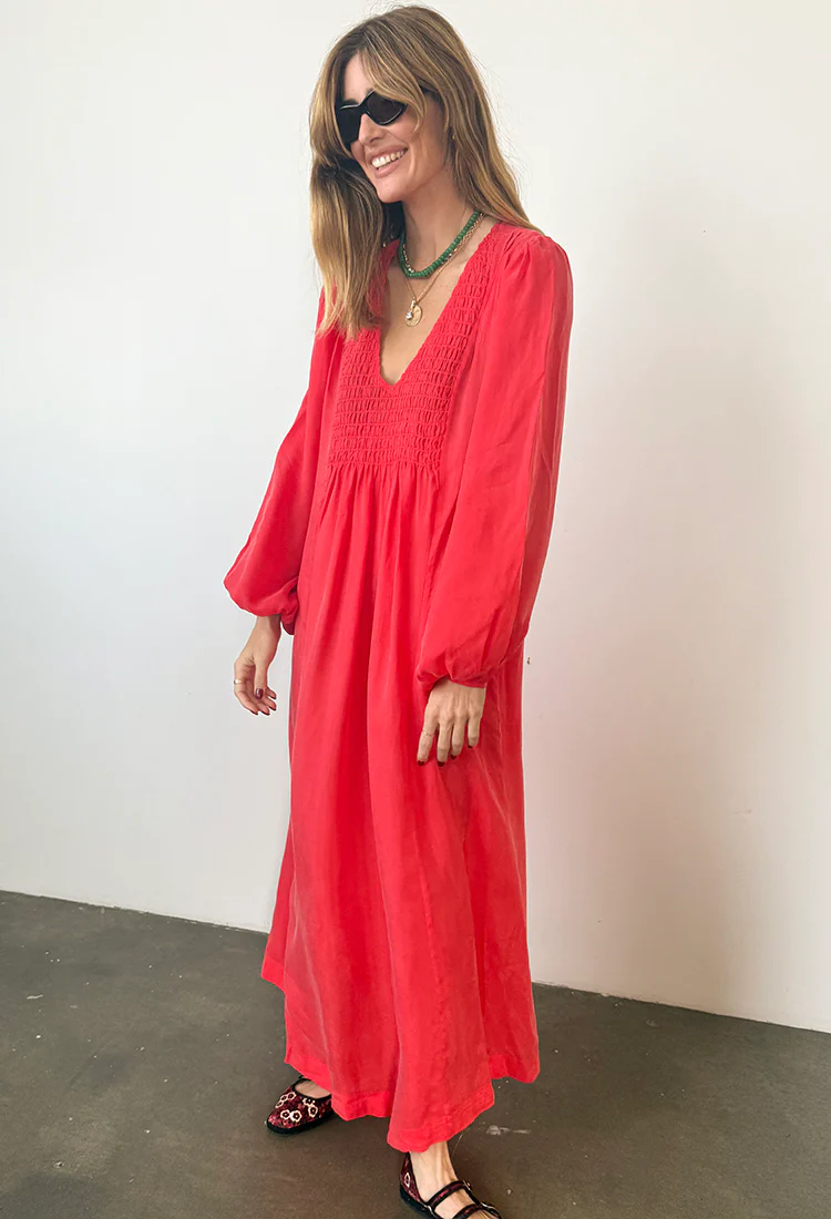 Mira Cherry Cupro Caftan - Image 6